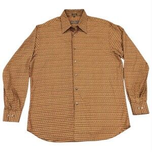 Salvatore Ferragamo All Over Abstract Design Button Up Shirt Men’s Large